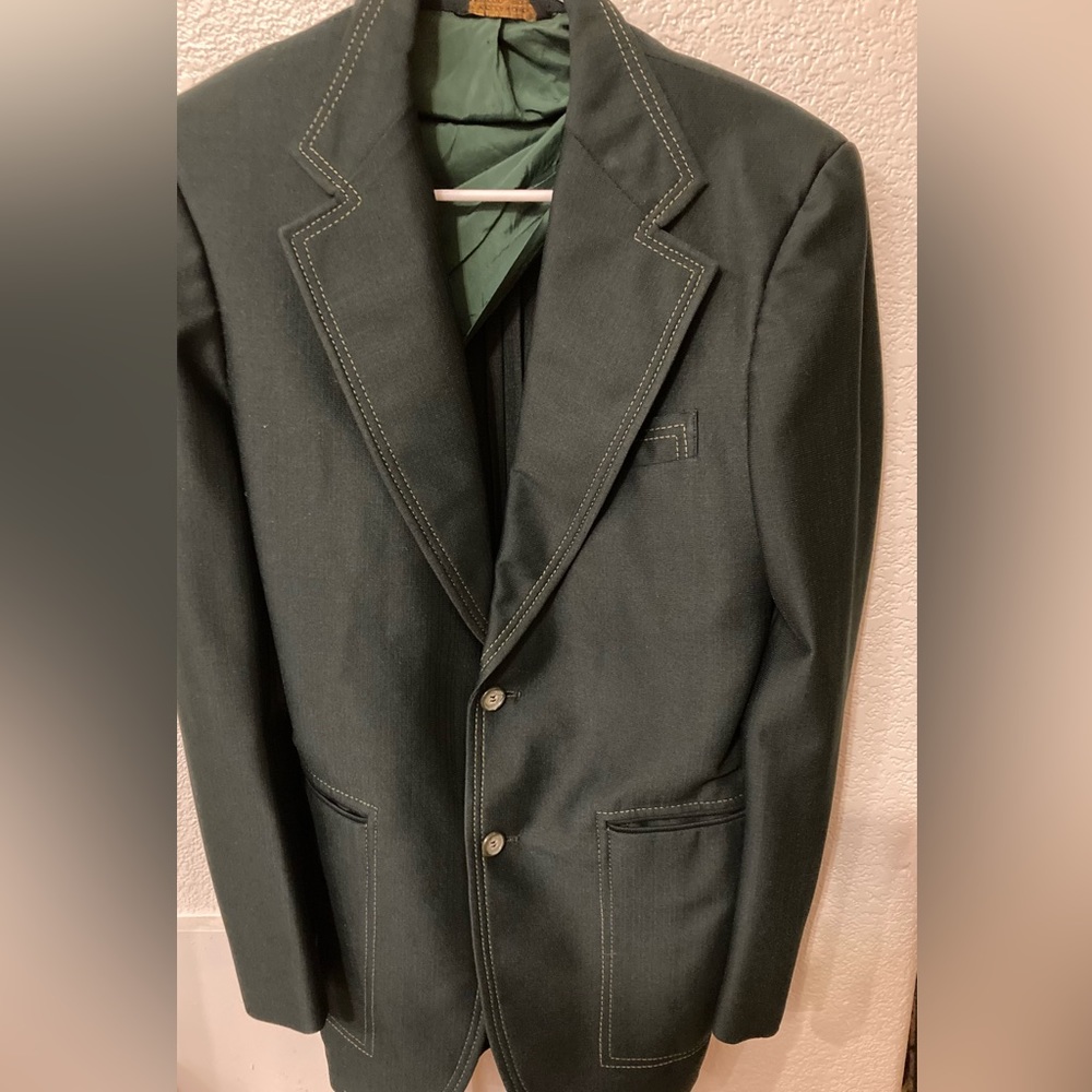 Green Stitch Blazer Jacket